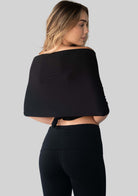 Jala Unwind Poncho in Black - front view