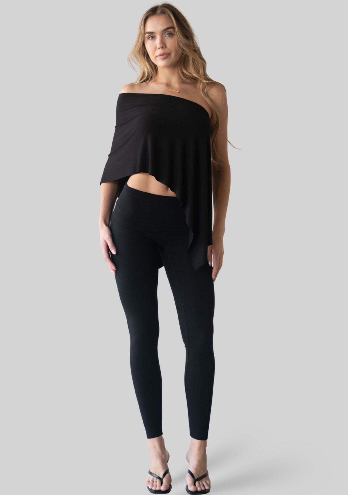 Jala Unwind Poncho in Black - styled view