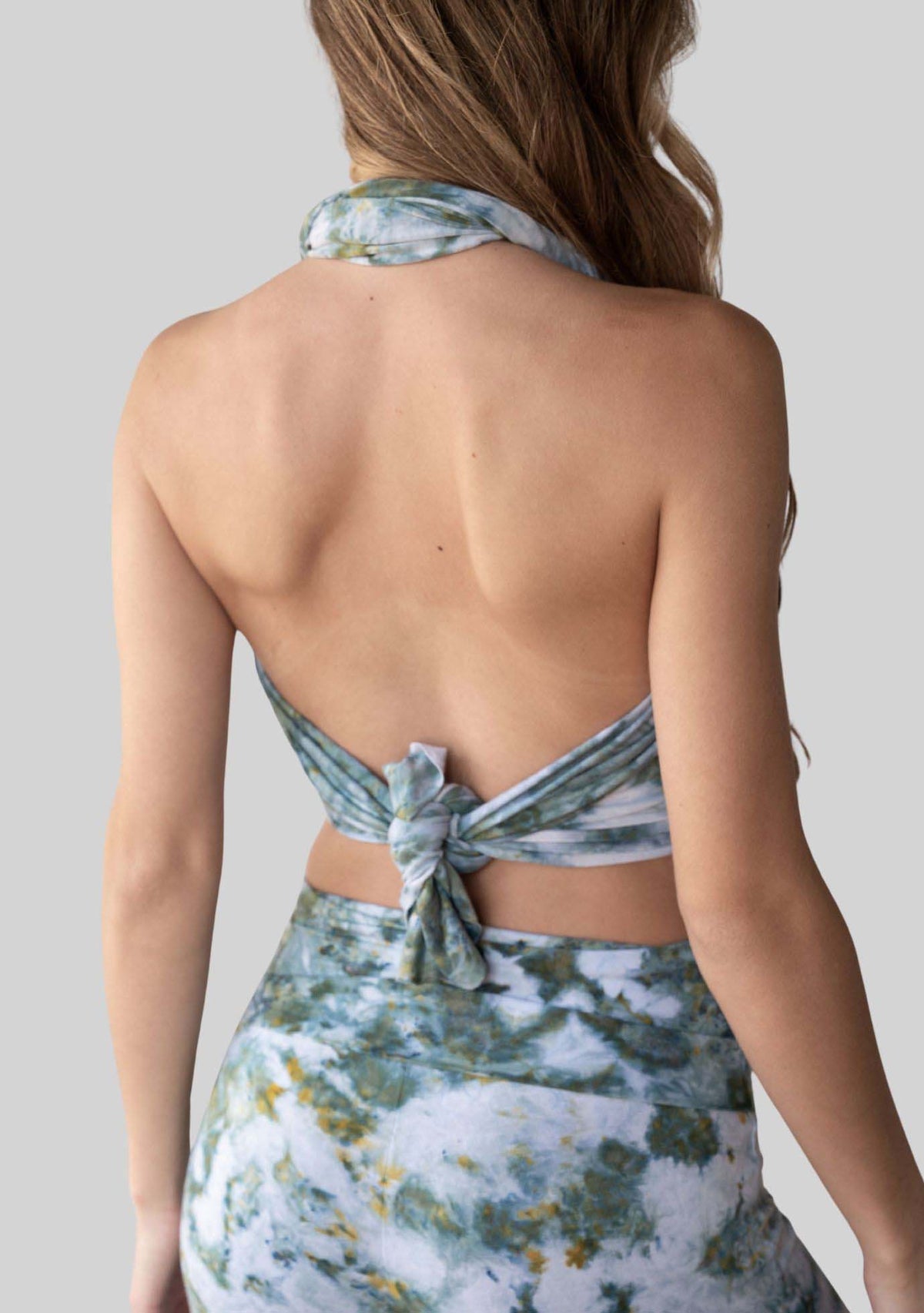 Jala Unwind Poncho in Seaweed - halter style. 