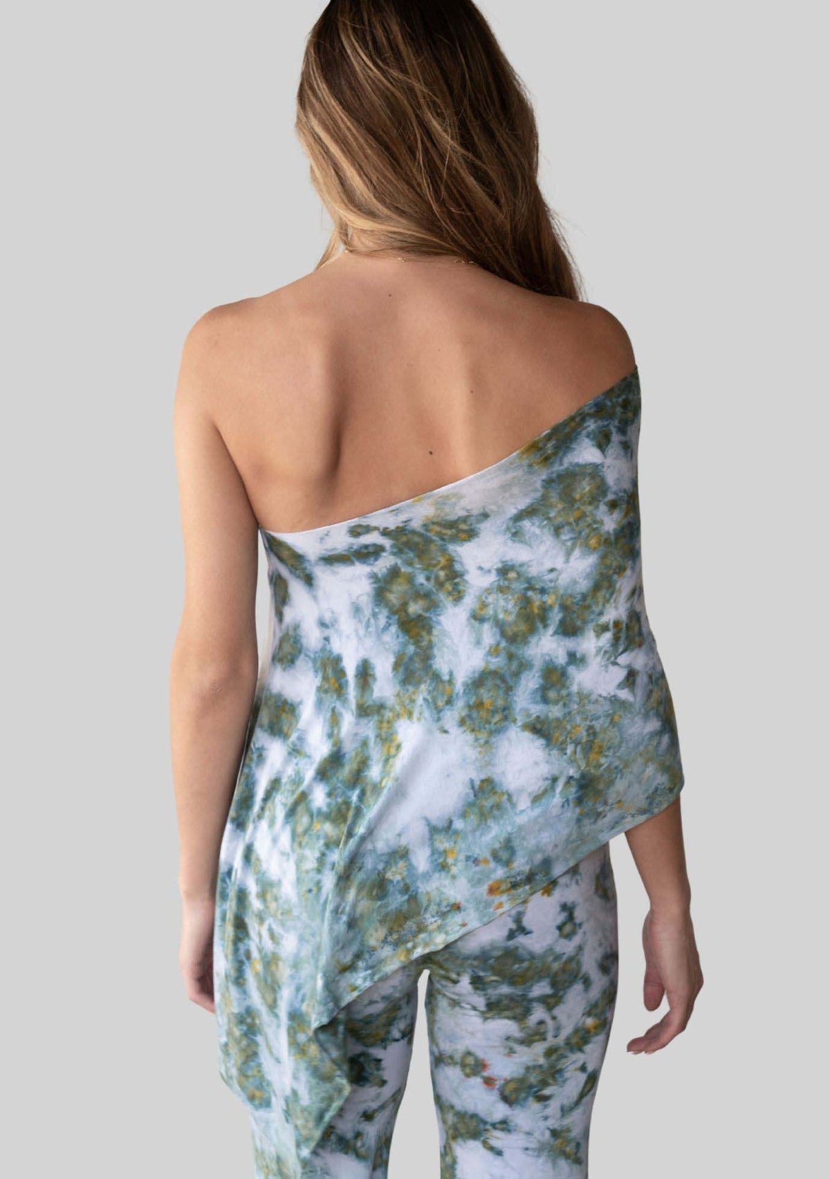 Jala Unwind Poncho in Seaweed - off the shoulder style. 